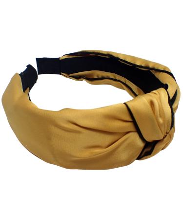 Topkids Accessories Chiffon Knot Alice Bands Adult Women Hair Accessories for Women Hair Bands for Women Thick Headband Womens Headbands Head Bands Adult Women Wide Headbands (Gold)