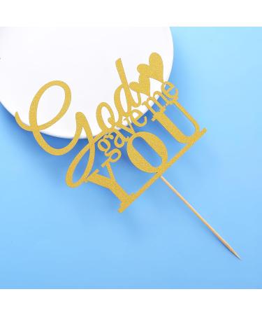 God Gave Me You Cake Topper - Wedding Engagement Marriage Bridal Shower Party Cake Decorations Wedding Anniversary Gold Cake Topper - Buy Online on GoSupps.com