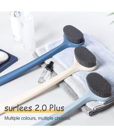 Surlees 2.0 Plus Back Scrubber for Shower - Enamel Blue Bath Brush for Men, Women, Elderly - 15 - Buy Online on GoSupps.com
