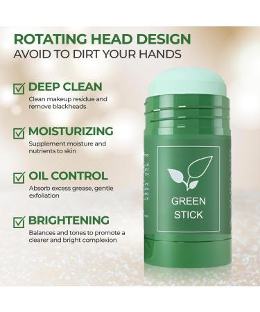 Green Tea Clay Stick - Deep Pore Cleansing Blackhead Remover Mask for All Skin Types | Brightening Facial Treatment with Green Tea Extract - Buy Online on GoSupps.com