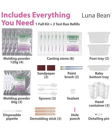 Luna Bean Deluxe Baby Hand Casting Kit - Infant Hand & Foot Mold - Perfect for First Birthday & Christmas Gifts - Includes Pearl Sealant - Buy Online on GoSupps.com