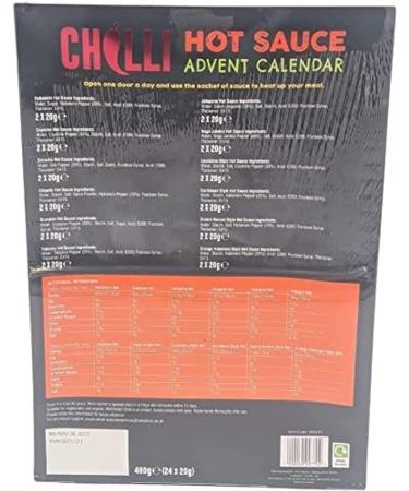 Chilli Hot Sauce Advent Calendar - 12 Fiery Flavours 480g (24x20g) - Buy Online on GoSupps.com