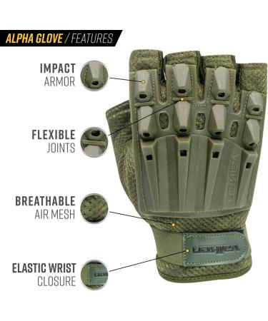 Valken Alpha Softair Gloves - Extra Small/Small - Black | Premium Tactical Gear for Airsoft - Buy Online on GoSupps.com