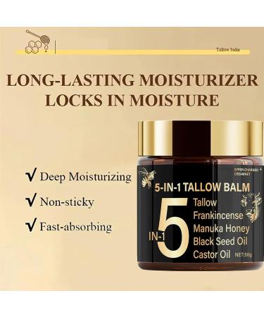 Grospe 5-in-1 Tallow Balm Premium Honey & Beef Tallow Cream Deeply Hydrates & Nourishes the Skin Reduce Fine Lines Suitable for Dry and Sensitive Skin Care 50g - Buy Online on GoSupps.com