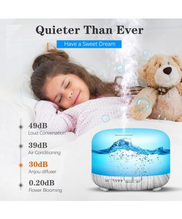 YIKUBEE 500ml Aromatherapy Essential Oil Diffuser - Remote Control, White Wood Grain - Buy Online on GoSupps.com