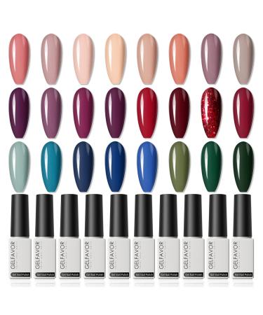 UV Gel Nails Set Gel Nail Polish Set 28 Pieces Shellac Nail Polish with Base Coat Shiny Top Coat & Matte Top Coat Nail Gel Colours UV Gel Shellac Nail Polish for DIY Nail Art Nail Design