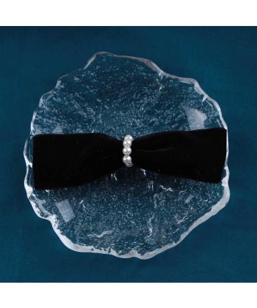 Inilbran Vintage Satin Bow Hairclip Barrettes Black Velvet Bow Hair Clips Winter Ribbon Bow Headclip Barrette French Pearl Bowknot Hairclip Decorative Hair Accessories for Women and Girls Headdress - Buy Online on GoSupps.com