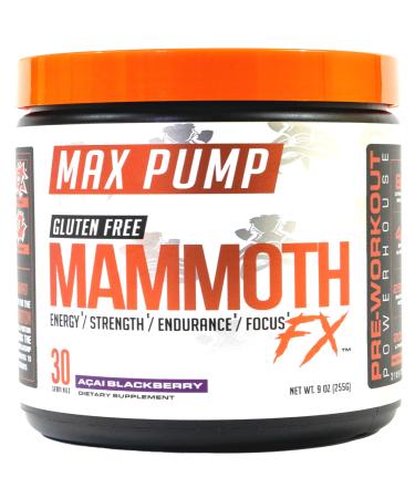 Mammoth Labs Pump Pre Workout- 30 Servings | Explosive Energy & Focus with Nitric Oxide Boosters- Build Muscle & Increase Endurance| Sugar Free, Natural Gluten Free Energy for Men & Women