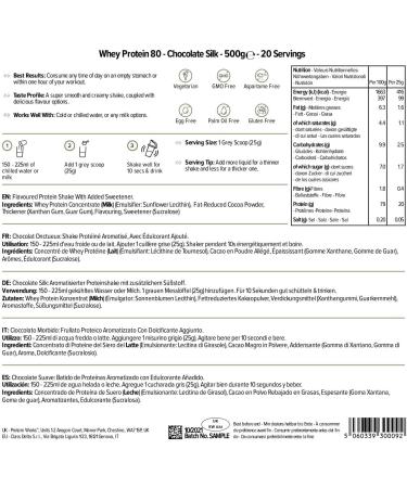 Buy Protein Works Whey 80 Protein Powder - Chocolate Silk | Premium Low Sugar Protein (500g) | Optimal Nutrition for Fitness - Buy Online on GoSupps.com