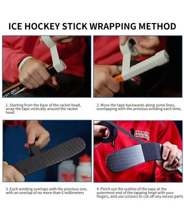 Ysooua 25m 25mm Hockey Racket Tape - Spectrum Sports Grip Tape for Ice Hockey Badminton Golf & Tennis - Includes Scissors - Durable Black Handle Tape - Buy Online on GoSupps.com