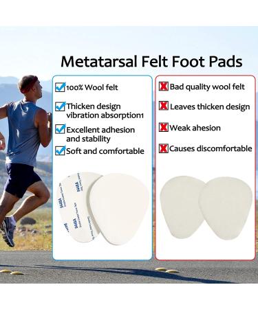 20-Piece Metatarsal Felt Pads for Foot Pain Relief - 14 Thick Adhesive Foam Inserts for Men and Women (White) - Buy Online on GoSupps.com
