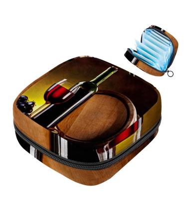 Wine bottle of glass women bands storage bag portable period pocket for women teenage girls menstruation cup bags lying holding holder