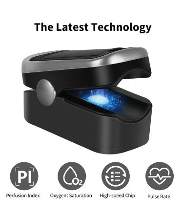 LOVEWEE Upgraded Pulse Oximeter - SpO2 & Heart Rate Monitor with Large OLED Display | Portable Fingertip Oximetry (Black-Silver) - Fast International Shipping - Buy Online on GoSupps.com