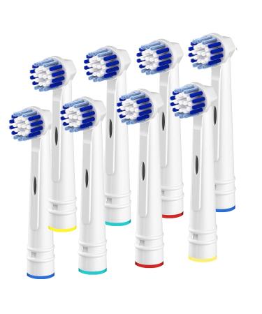 Replacement Toothbrush Heads Compatible with Oral B Braun,8 Pack Professional Electric Toothbrush Heads Brush Heads Refill for Oral-B 7000/Pro 1000/9600/ 500/3000/8000 1 Count (Pack of 8)