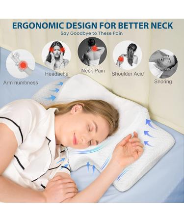 Pulatree Ergonomic Memory Foam Pillow - Orthopedic Support for Pain Relief, Cooling Cover for Side, Back, Stomach Sleepers - Buy Online on GoSupps.com