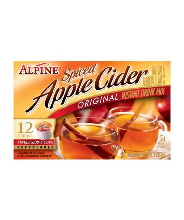 Alpine Original Spiced Apple Cider Instant Drink Mix, Single Serve K-Cups, 12 CT (Pack of 2) 12 Count (Pack of 2)