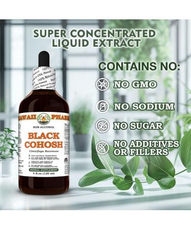Black Cohosh (Cimicifuga Racemosa) Dry Root Glycerite Made in Hawaii Organic Raw Materials All Natural Vegan Lab Tested Alcohol-Free Liquid Extract - 4 fl.oz 4 Fl Oz (Pack of 1) - Buy Online on GoSupps.com
