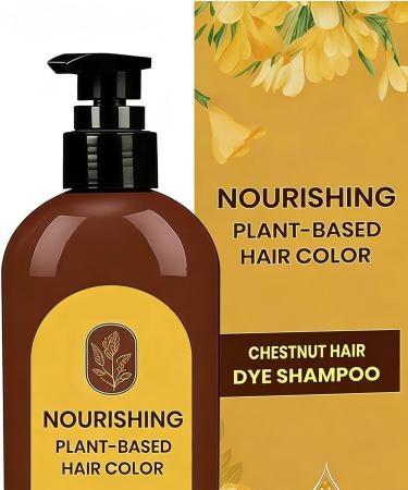 Plant-based hair dye Chestnut coloring shampoo 3-in-1 natural hair color | Total gray coverage Gentle moisturizing formula Smooth and shiny hair for men and women - Buy Online on GoSupps.com