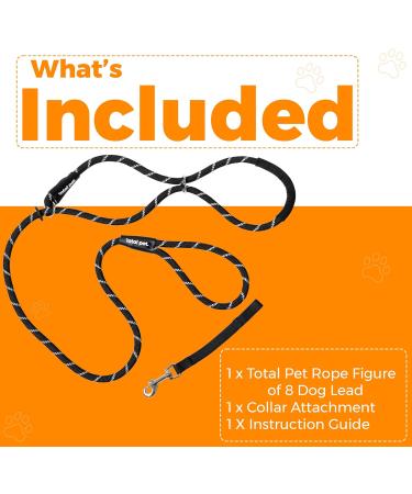 Total Pet Anti-Pull Figure 8 Dog Lead with Padded Nose Support - Medium/Large Black - Buy Online on GoSupps.com