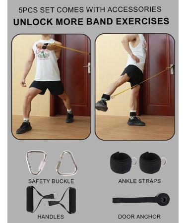 Fitarc Resistance Bands Set - 3 Adjustable Bands for Pilates Yoga & Home Gym | Perfect for Men & Women | Includes Pull-Up Helpers Handles and Door Anchors - Buy Online on GoSupps.com