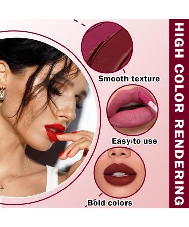 XINGXYUEL 3PCS Matte Liquid Lipstick Set Velvet Lip Gloss Lip Stain Long Lasting Waterproof Matte Red Lipstick for Women Lip Makeup Gift Set B-04 Rose Pink+05 Ruby Red+06 Wine Red Set B(rose Pink+ruby Red+wine Red) - Buy Online on GoSupps.com