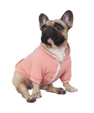 iChoue French Bulldog Frenchie Clothes Hoodies for Dogs Pug English Boston Terrier Bully Pitbull Corgi Sweatshirt Sweater Clothing Puppy - Pink/Small Small (Pack of 1) Pink