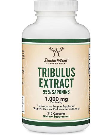 Tribulus Terrestris for Men (Purest 95 Saponin Content) 210 Capsules 1000mg Concentrated Natural Fruit Extract Testosterone and Libido Support by Double Wood Supplements - Buy Online on GoSupps.com
