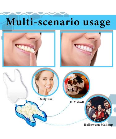 100 Pieces Resin Teeth Veneers for Halloween Cosplay, Scary Theme Party Makeup - Dental Temporary Front and Molar Posterior Teeth for Costume Filling - Buy Online on GoSupps.com