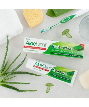 AloeDent Triple Action Aloe Vera Toothpaste 100ml | Fluoride-Free | Natural Dental Care for Fresh Breath & Whiter Teeth - Buy Internationally - Buy Online on GoSupps.com