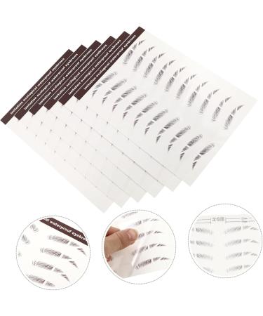 Beatifufu 6pcs Eyebrow Stickers Makeup Brow Sticker Imitation Eyebrow Sticker Hair Water Transfer Paper 6X1X0.1CM Brown - Buy Online on GoSupps.com