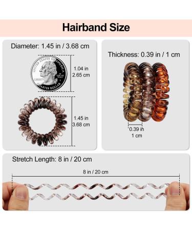 JessLab 20 Pcs Spiral Hair Ties - Traceless Phone Cord Ponytail Holders for Girls & Women - No Crease Spiral Bracelet Hair Accessory - Amber Color - Buy Online on GoSupps.com