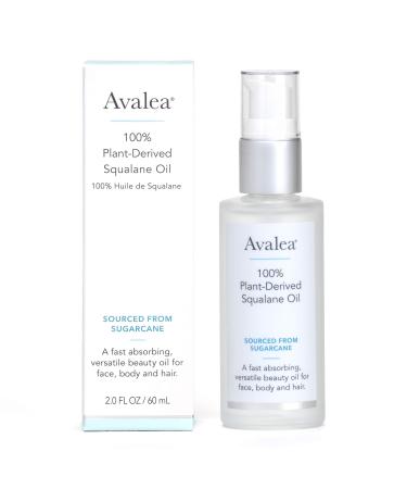Squalane Oil for Face Skin and Hair 100% Pure Plant-Derived Moisturizer from Sugarcane All Skin Types 2 fl. oz.