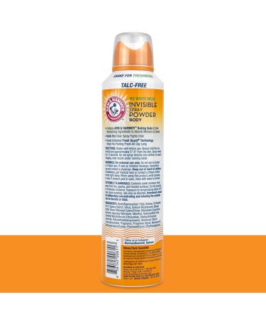 Arm & Hammer Invisible Body Powder Spray Clear Talc-Free Body Odor & Sweat Control for Men & Women Spray Body Powder for Women and Men Arm and Hammer Body Spray Powder 7 Oz (1 Pack) Fresh 7 Ounce (Pack of 1) - Buy Online on GoSupps.com