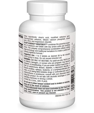 Source Naturals NightRest with Melatonin - 100 Tablets for Better Sleep - Buy Online on GoSupps.com
