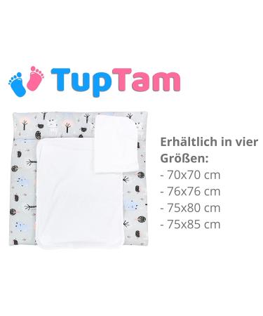 TupTam Changing Mat with 2 Terry Cloth Covers - Deer/Hedgehog/Grey - 65 x 75 cm | Premium Baby Changing Pad for International Shipping - Buy Online on GoSupps.com
