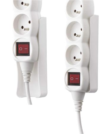 Buy Emos Socket Strip with USB 5-Fold Multiple Socket & 3m Extension Cable | IP20 Indoor Use 2x 2.1A Wall Bracket Included - Buy Online on GoSupps.com