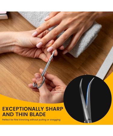 BEZOX Precision Curved Tip Cuticle Scissors - Professional Russian Style Nail Trimmer for Dead Skin & Hangnails - Sharp Blade for Right & Left-Handed Use - Buy Online on GoSupps.com