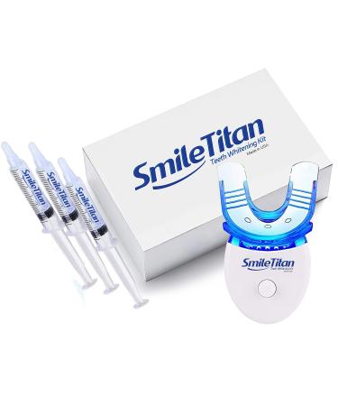 Smile Titan Teeth Whitening Kit, 35% Carbamide Peroxide Teeth Whitening Gel (3) 3ml Syringes with 5X LED Accelerator Light and Tray Teeth Whitener 5 Piece Set