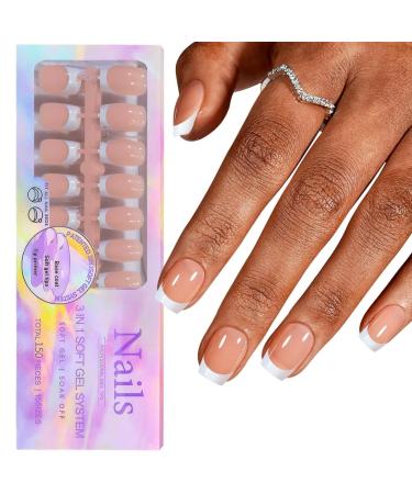 TQUXNGA Natural and Stylish French Manicure Nail Tips with Different Sizes Nail Art Tools and Accessories YS09