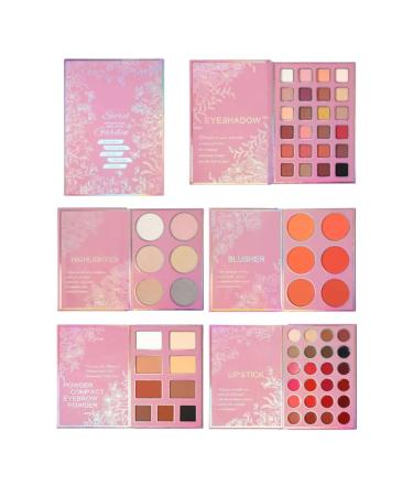 Makeup palette for the face waterproof mixable powder lipstick highlighter blush face makeup for women and girls as a gift for parties and travel