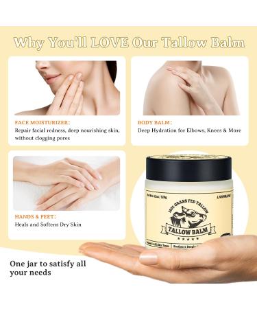 LIONMANE Beef Tallow Balsem 120 g Lionmen runer to skin biological beef and honeyballsm organic with grossregulated grafted numerous body creams moisture inputs for face and - Buy Online on GoSupps.com
