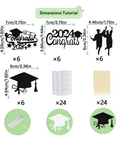 Congrats Grad 2024 Graduation Cupcake Toppers Graduation Theme Party Decorations We Are Proud of You Class of 2024 Middle High School Senior College Graduation Party Supplies 24 PCS - Buy Online on GoSupps.com