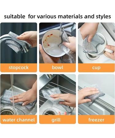 Foodypopz Kitchen Rag Acssart Cleaning Cloth Acssart Wire Dishcloth Multifunctional Non-Scratch Wire Dishcloth Quick Clean Easy Kitchen Rags (10pcs) - Buy Online on GoSupps.com