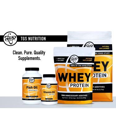 TGS 100% Whey Protein Powder Unflavored Unsweetened 5lb - Keto Friendly & Made in USA - Low Carb, Low Calorie, No Soy - All Natural Formula (1 Pack) - Buy Online on GoSupps.com