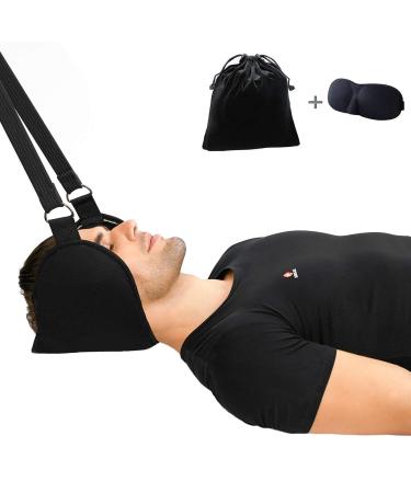 Neck hammock neck hammock neck hammock head neck massager for neck and shoulder pain head better neck relaxable neck massage device for office (black) (black) (bm)