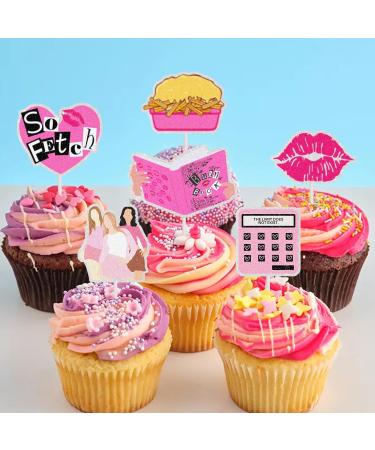 18pcs Pink Glitter Make Up Cupcake Topper for You Can t Sip with Me Theme Decoration Supplies Lady Woman Girl Happy Birthday Party Decor - Buy Online on GoSupps.com