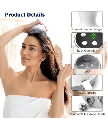 Best Portable Wireless Scalp & Head Massage Device - 3 Kneading Variants 5 Intensity Levels for Ultimate Relaxation - Buy Online on GoSupps.com