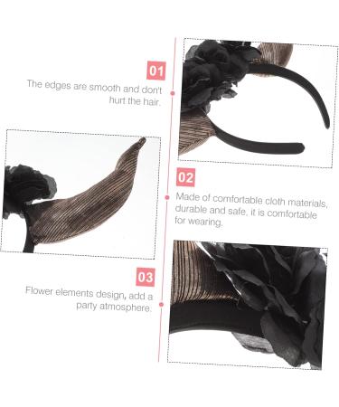 MAGICLULU Day of The Dead Headband Butterfly Lamp Shade Body Wash Mittens Skull Headpiece Girls Headband Black Horns Horn Headband with Flowers Cosplay Horns Cloth Halloween 33X20X5CM Black - Buy Online on GoSupps.com