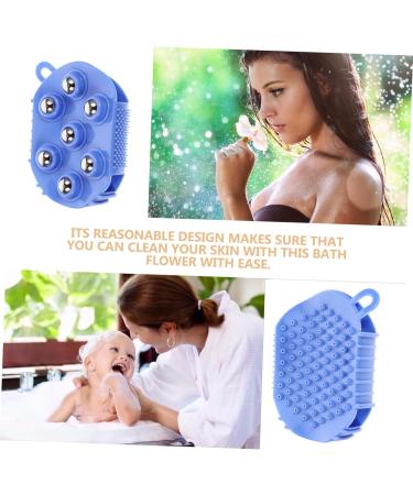 2-Piece Rolling Hand Massager Set | Acupressure Muscle Roller & Massage Balls - Meridian Body Massager in Medium Blue - Buy Online on GoSupps.com