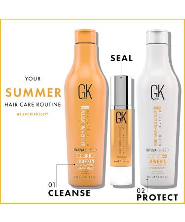 Buy GK Hair UV/UVA Color Protecting Shampoo & Conditioner Set - Argan Oil Combo for Sun Damage Protection & Dry Hair Recovery - 16.56 fl oz - Buy Online on GoSupps.com